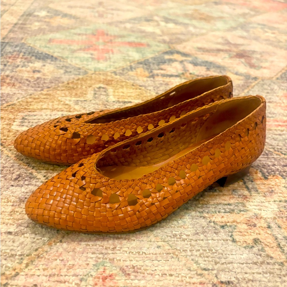 Sezane Anya Low Ballerinas in Camel, Size 8